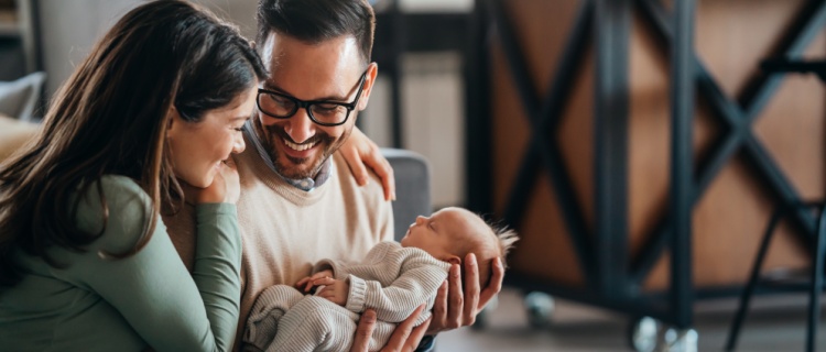 A couple who have welcomed a new child into the family.