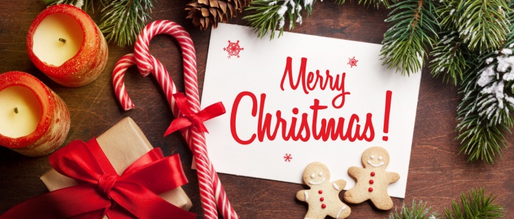 A Merry Christmas note with Christmas sweets