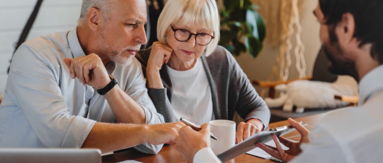 An older couple with a financial planner
