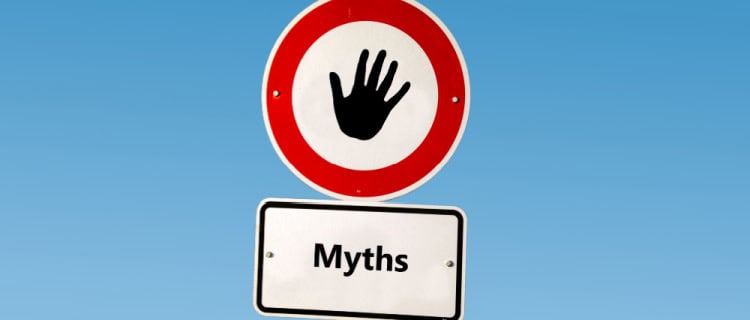 A stop sign with ‘myths’ written on it
